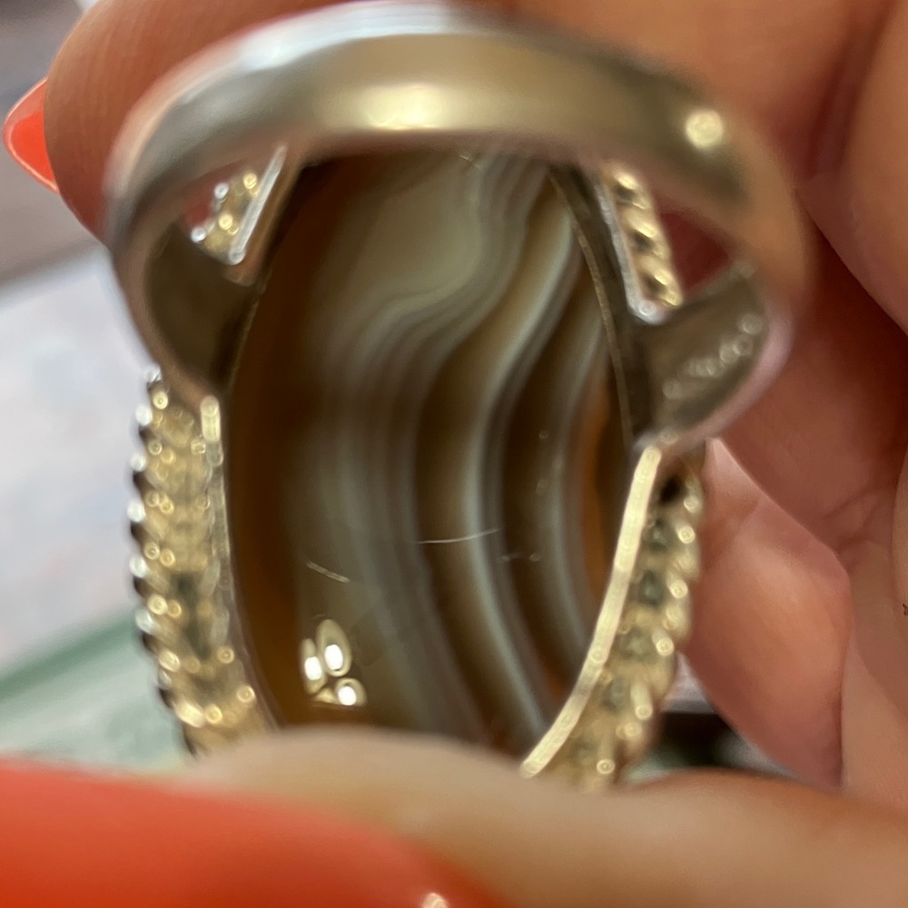 Banded Agate 925 Sterling Silver - image 4